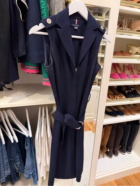 Tommy Hilfiger Navy Sleeveless Shirt Dress Size 2
